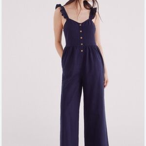 Wild Fable Women’s Navy Sleeveless Wild Leg Jumpsuit
